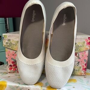 allbirds Cream Knit Slip-On Flats